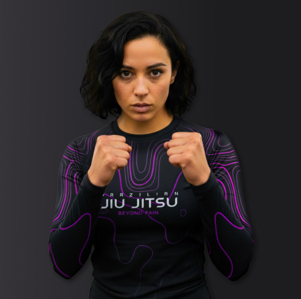 Jiu Jitsu Rashguard - Fuschia Geo